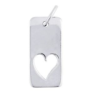 Sterling Silver “Rectangle Heart” Charm